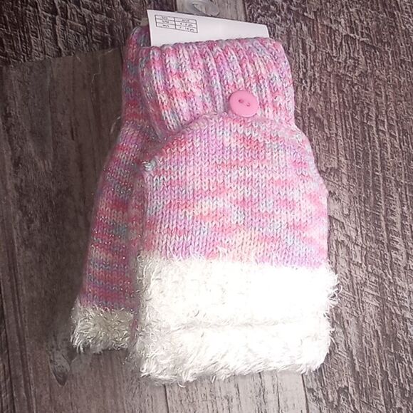 CAPELLI NEW YORK Kids' Girls Space Dye Flip Top Mittens (Big Kid) - Picture 4 of 4